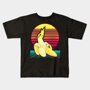 aesthetic banana birb Kids T-Shirt